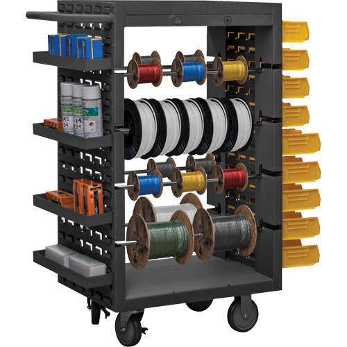8 Rod Mobile Wire Spool Rack, Steel, 8 Rod, 18-1/8" W x 46-1/16" H x 32-1/4" D, 1200 lbs. Capacity The Estey Group