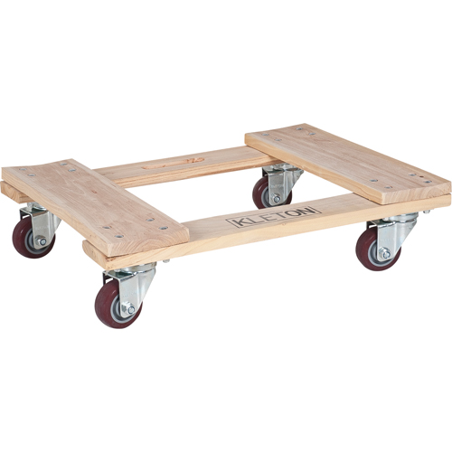 Socle roulant en bois dur, Roues en Polyur&eacute;thane, Capacit&eacute; de 900 lb, 18" la x 24" p x 7" h The Estey Group