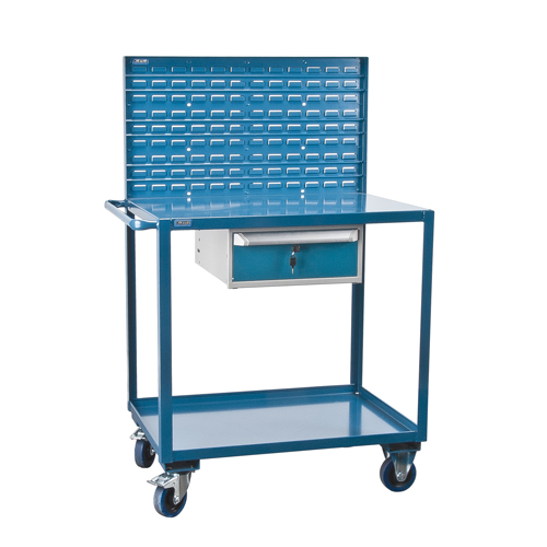 Mobile Service Cart, 2 Tiers, 24" W x 57" H x 40" D, 1200 lbs. Capacity The Estey Group