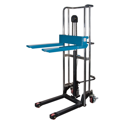 Hydraulic Platform Lift Stacker, Foot Pump Operated, 880 lbs. Capacity, 60" Max Lift The Estey Group