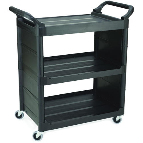 Bussing Cart with End Panels, 3 Tiers, 18-5/8" x 36-5/8" x 33-5/8", 150 lbs. Capacity The Estey Group