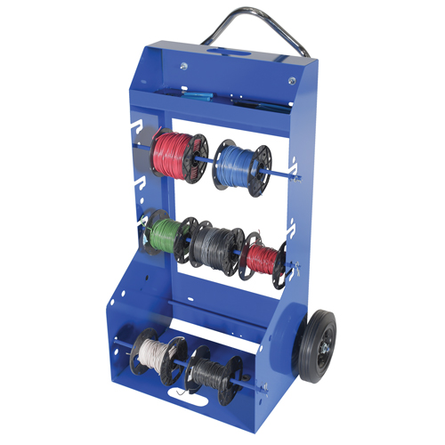 Chariot portatif pour mat&eacute;riaux bobin&eacute;s, Acier, 4 Montants, 29" la x 47-5/16" h x 21-7/8" p, Capacit&eacute; de 300 lb The Estey Group