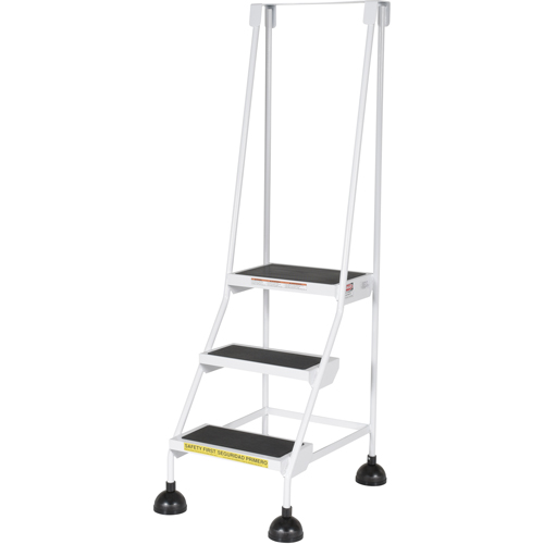 Stop-Step Ladders, 3 Steps, 16" Step Width, 28-11/16" Platform Height, Steel The Estey Group