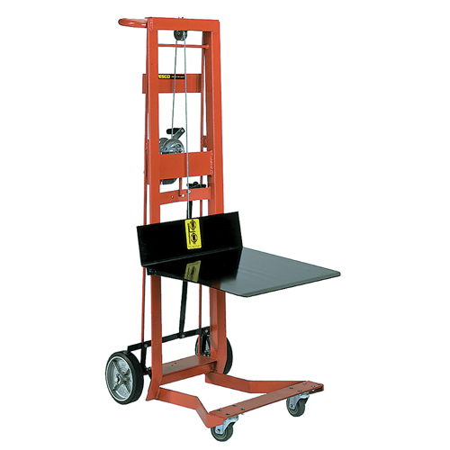 Platform Lift Stacker, Hand Winch Operated, 750 lbs. Capacity, 40" Max Lift The Estey Group
