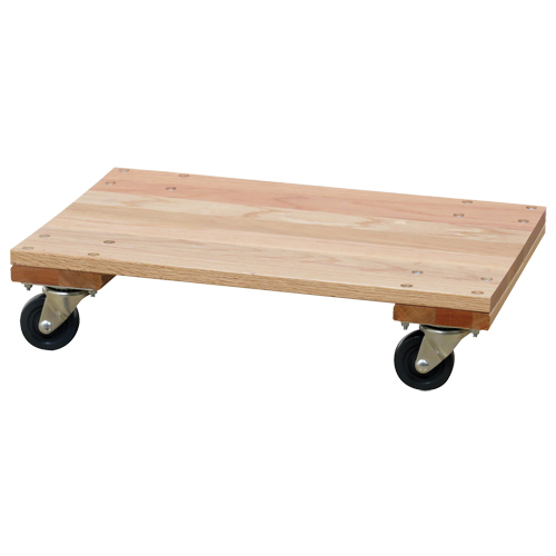 Socle roulant &agrave; plateforme en bois solide, Roues en Caoutchouc, Capacit&eacute; de 900 lb, 16" la x 24" p x 6" h The Estey Group