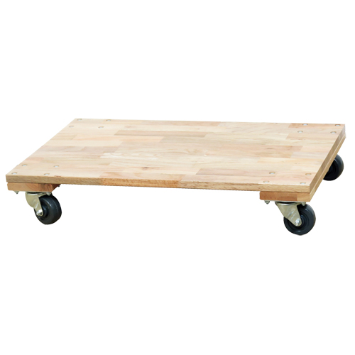 Socle roulant &agrave; plateforme en bois solide, Roues en Caoutchouc, Capacit&eacute; de 900 lb, 18" la x 30" p x 6" h The Estey Group