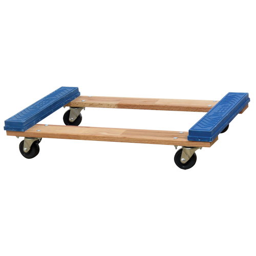 Socle roulant &agrave; plateforme ouverte avec embouts en caoutchouc, Cadre en Bois, 18" la x 30" p x 6" h, Capacit&eacute; de 900 lb The Estey Group