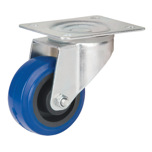 Blue Caster, Swivel, 3" (76 mm), Rubber, 285 lbs. (129 kg.) The Estey Group