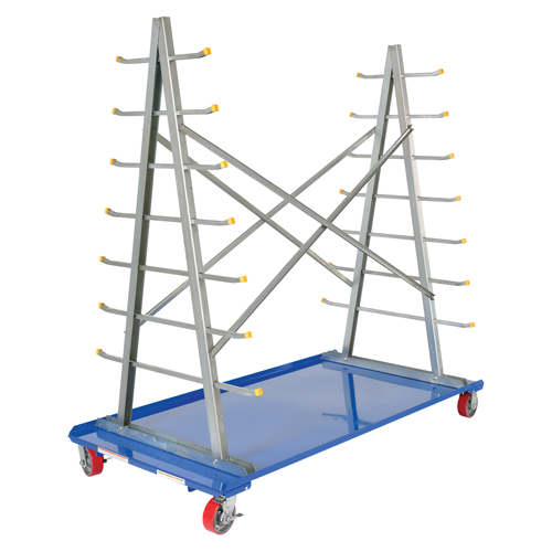 Chariot &agrave; cadre en A pour barres et tuyaux, Acier, 36-3/4" la x 73-3/4" p x 72-1/2" h, Capacit&eacute; de 2000 lb The Estey Group