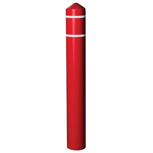 Smooth Bollard Cover With Reflective Stripes, 6" Dia. x 56" L, Red The Estey Group