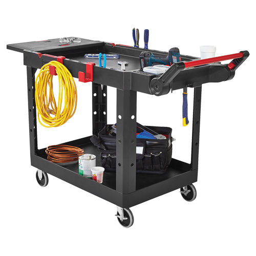 Heavy-Duty Adaptable Utility Cart, 2 Tiers, 25-1/5" x 36" x 51-1/2", 500 lbs. Capacity The Estey Group