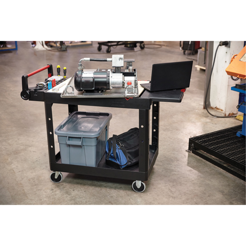 Heavy-Duty Adaptable Utility Cart, 2 Tiers, 25-1/5" x 36" x 51-1/2", 500 lbs. Capacity The Estey Group