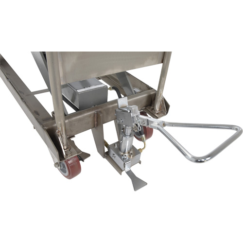 Table &eacute;l&eacute;vatrice hydraulique manuelle &agrave; ciseaux, 47" lo x 24" la, Partiellement en acier inoxydable, Capacit&eacute; 2000 lb The Estey Group