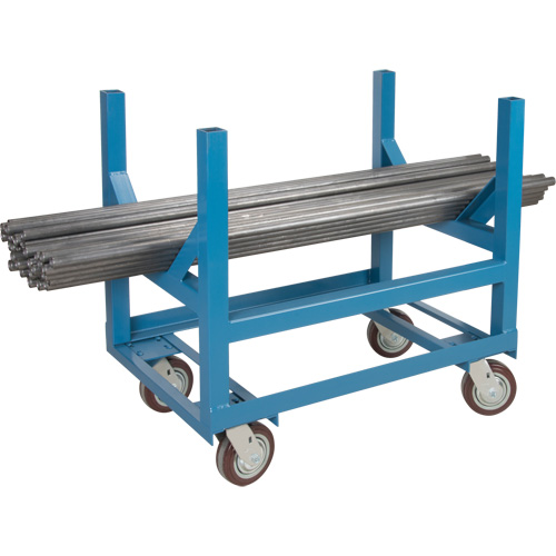 Chariot &agrave; berceaux pour tuyaux et barres, 24" lo x 24" la x 34" h, Capacit&eacute; de 2500 lb, Roue Polyur&eacute;thane The Estey Group