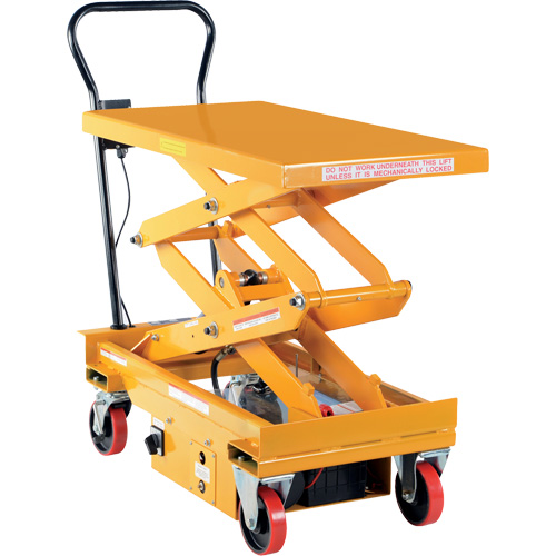 DC Powered Hydraulic Scissor Lift Elevating Cart, Steel, 39-3/4" L x 20-1/2" W, 1000 lbs. Capacity The Estey Group