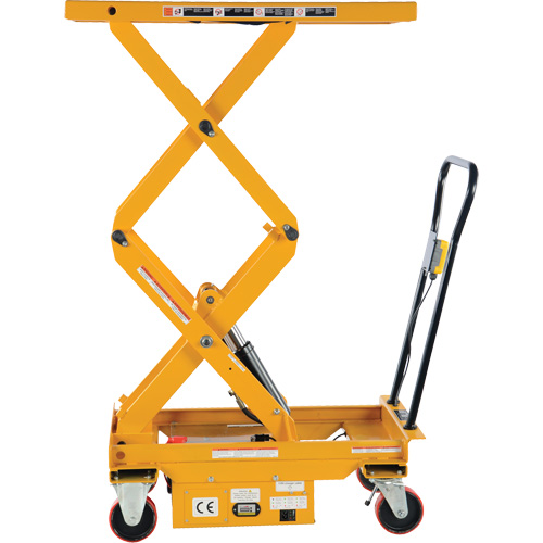 DC Powered Hydraulic Scissor Lift Elevating Cart, Steel, 39-3/4" L x 20-1/2" W, 1000 lbs. Capacity The Estey Group