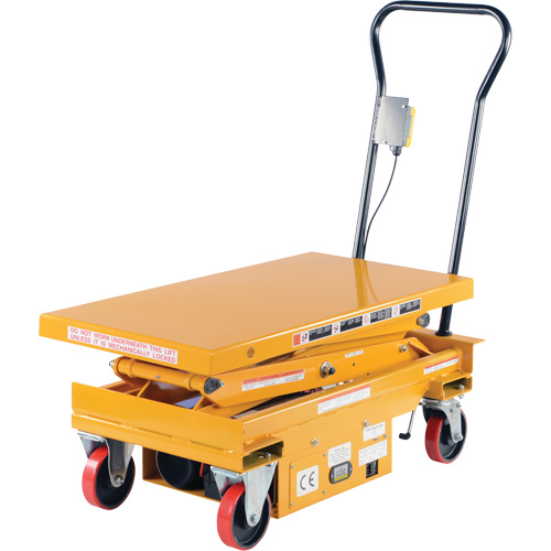 DC Powered Hydraulic Scissor Lift Elevating Cart, Steel, 39-3/4" L x 20-1/2" W, 1000 lbs. Capacity The Estey Group