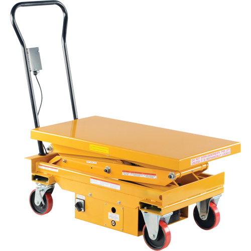 DC Powered Hydraulic Scissor Lift Elevating Cart, Steel, 39-3/4" L x 20-1/2" W, 1000 lbs. Capacity The Estey Group