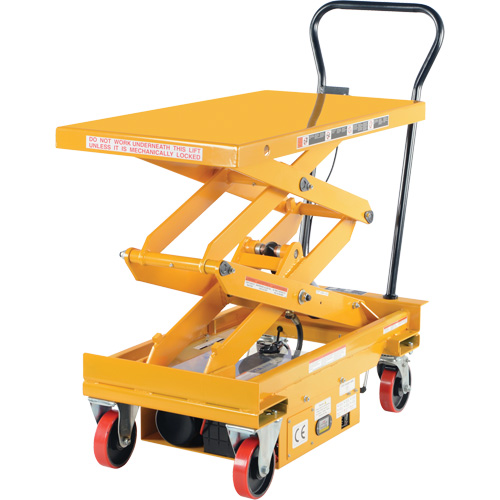 DC Powered Hydraulic Scissor Lift Elevating Cart, Steel, 39-3/4" L x 20-1/2" W, 1000 lbs. Capacity The Estey Group