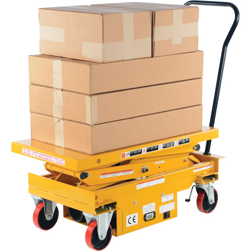 DC Powered Hydraulic Scissor Lift Elevating Cart, Steel, 39-3/4" L x 20-1/2" W, 1000 lbs. Capacity The Estey Group