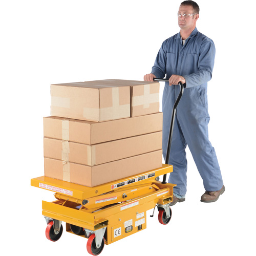 DC Powered Hydraulic Scissor Lift Elevating Cart, Steel, 39-3/4" L x 20-1/2" W, 1000 lbs. Capacity The Estey Group
