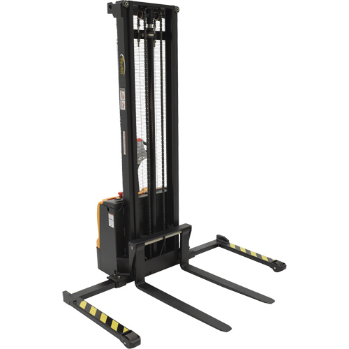 Double Mast Stacker, Electric Operated, 2200 lbs. Capacity, 150" Max Lift The Estey Group