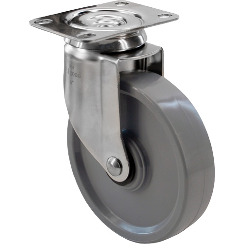 Roulette 2309, Pivotant, 4" (101,6 mm), Gris Envirothane, 350 lb (158,8 kg) The Estey Group