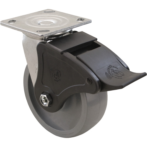 Max9 Caster, Swivel, 6" (152.4 mm), Envirothane Grey-WOW, 1100 lbs. (498.95 kg.) The Estey Group