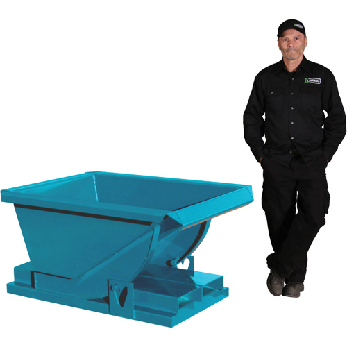 Conteneur autobasculeur robuste, Acier, 1/4 vg³, Bleu The Estey Group