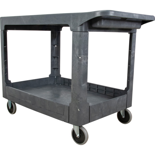 Flat-Shelf Utility Service Cart, 2 Tiers, 25-1/4" x 32-1/4" x 44", 550 lbs. Capacity The Estey Group