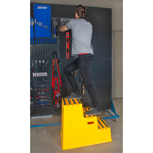 Industrial Step Stool, 3 Steps, 34-13/16" x 22-7/16" x 28-1/2" High The Estey Group