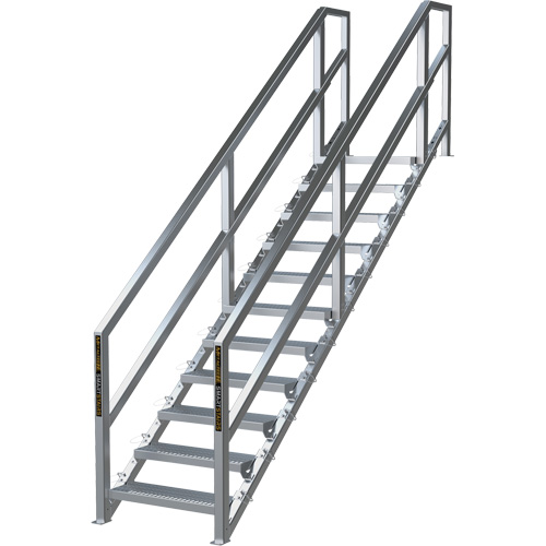 SmartStairs 11-16 Steps Modular Construction Stair System, 120" H The Estey Group