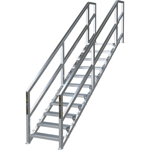 SmartStairs 11-16 Steps Modular Construction Stair System, 120" H The Estey Group