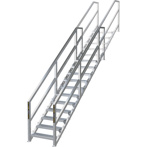 SmartStairs 11-16 Steps Modular Construction Stair System, 120" H The Estey Group
