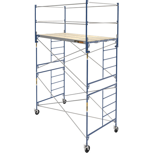 Tour d'&eacute;chafaudage compl&egrave;te avec roulettes, 66-2/10" p x 177-1/2" h The Estey Group
