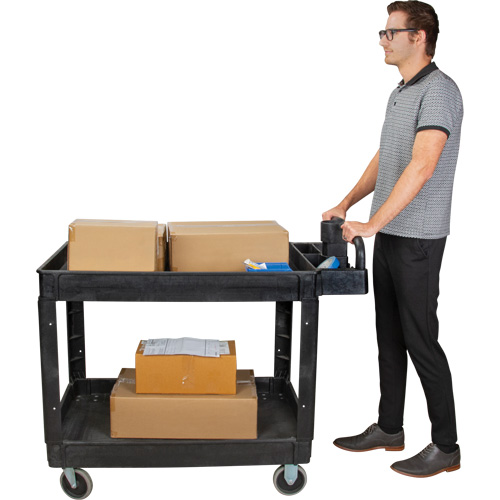 Utility Cart, 2 Tiers, 25-5/8" x 33-1/2" x 43-3/4", 550 lbs. Capacity The Estey Group