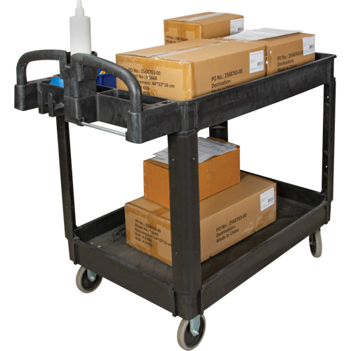 Utility Cart, 2 Tiers, 25-5/8" x 33-1/2" x 43-3/4", 550 lbs. Capacity The Estey Group