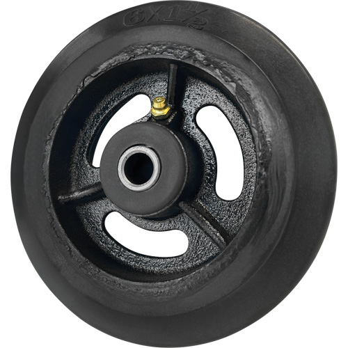 Mold-On Rubber Wheel, 6'' (152 mm) Dia. x 1-1/2" (38 mm) W, 450 lbs. (204 kg.) Capacity The Estey Group