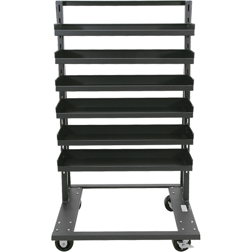 Single-Sided Heavy Duty A-Frame Cart with 6 Lipped Trays, 38" x 25" x 63", 2500 lbs. Capacity The Estey Group