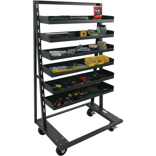 Single-Sided Heavy Duty A-Frame Cart with 6 Lipped Trays, 38" x 25" x 63", 2500 lbs. Capacity The Estey Group