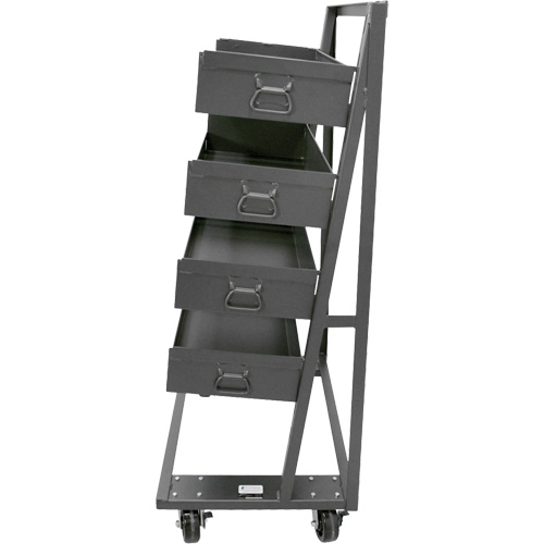 Single-Sided Heavy Duty A-Frame Cart with 4 Large Lipped Trays, 38" x 25" x 63", 2500 lbs. Capacity The Estey Group