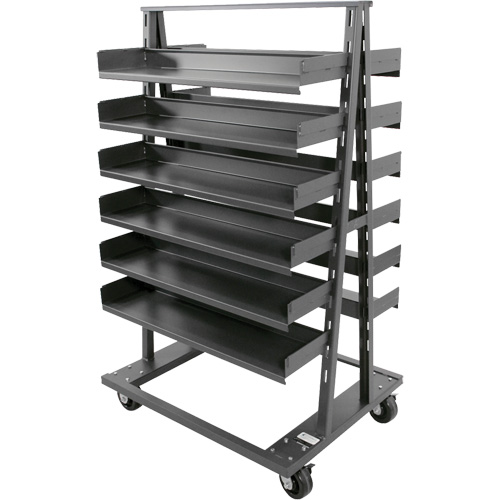 Double-Sided Heavy Duty A-Frame Cart with 12 Trays, 38" x 30" x 63", 2500 lbs. Capacity The Estey Group
