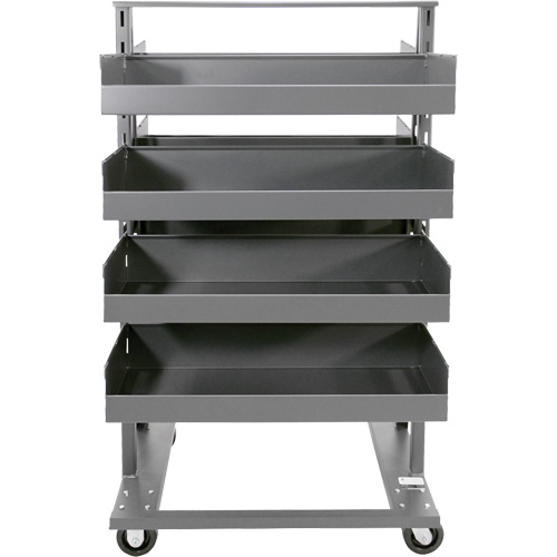 Double-Sided Heavy Duty A-Frame Cart with 8 Large Lipped Trays, 38" x 30" x 63", 2500 lbs. Capacity The Estey Group