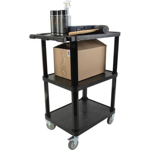 Utility Cart with Flat Shelf, 3 Tiers, 18-1/8" x 37-3/8" x 27-3/4", 330 lbs. Capacity The Estey Group