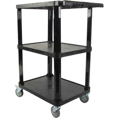 Utility Cart with Flat Shelf, 3 Tiers, 18-1/8" x 37-3/8" x 27-3/4", 330 lbs. Capacity The Estey Group