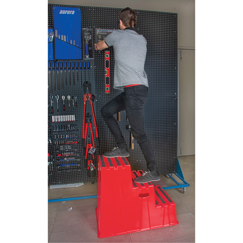 Industrial Step Stool, 3 Steps, 34-13/16" x 22-7/16" x 28-1/2" High The Estey Group