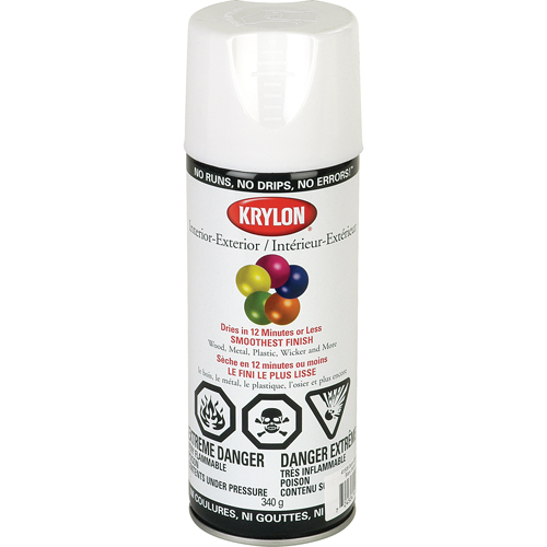 Laque industrielle Acryli-Quik, Blanc, Semi-brillant, 12 oz, Canette a&eacute;rosol The Estey Group