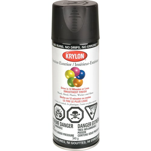 Laque industrielle Acryli-Quik, Noir, Semi-mat, 12 oz, Canette a&eacute;rosol The Estey Group