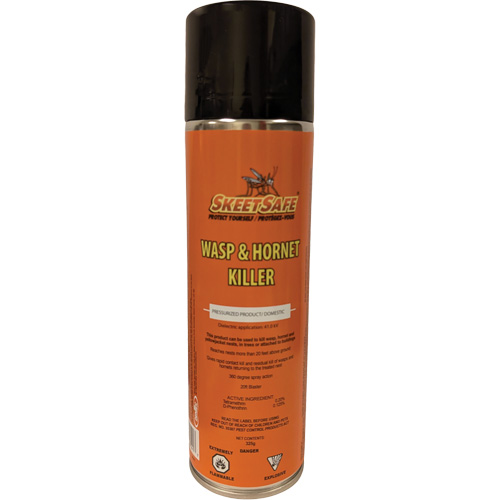 SkeetSafe&reg; Wasp & Hornet Spray, 350 g, Aerosol Can, Solvent Base The Estey Group
