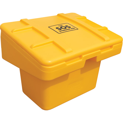 Salt Sand Container SOS, With Hasp, 30" x 24" x 24", 5.5 cu. Ft., Yellow The Estey Group